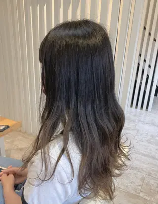 ロング カラー 酸性ストレート/ブリ ーチなしWカラー河本のヘアスタイル