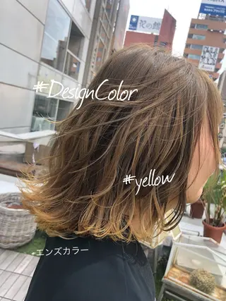 ミディアム カラー パーマ ヘアアレンジ 髪質改善/韓国風 レイヤー/田村祐樹のヘアスタイル