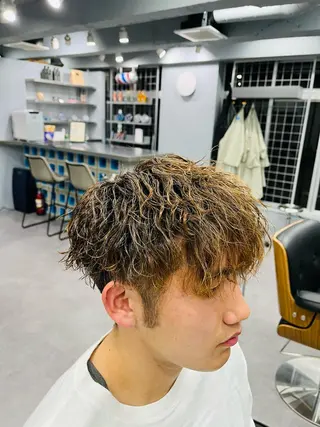 ショート パーマ メンズ 池袋メンズパーマ フェード純平のヘアスタイル