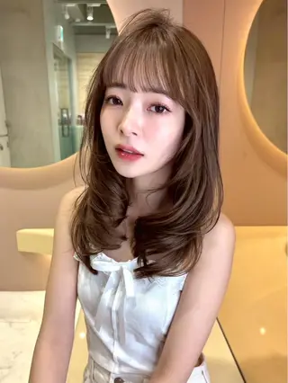 カラー 透明感カラー🌱‬‪ 結衣のヘアスタイル