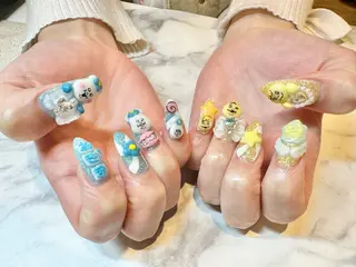メンズ ネイル 痛ネイル🩶推し活 🤍店長sagawaのネイルデザイン