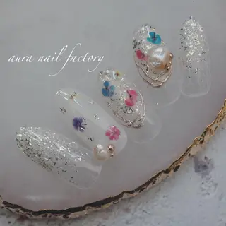 ショート カラー ネイル 赤羽 aura 深爪を断らない✨のネイルデザイン
