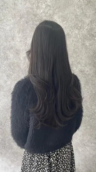 ロング カラー たなか りなのヘアスタイル