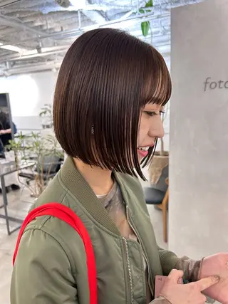 ショート カラー 切りっぱなしBOB 職人💜Anzuのヘアスタイル
