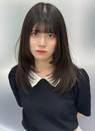 セミロング レイヤー・巻き髪 特化♡ヒディ♡のヘアスタイル