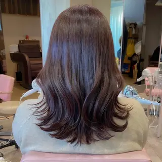ミディアム カラー 顔まわりカット🌟 くびれヘア/寺門遥輝のヘアスタイル