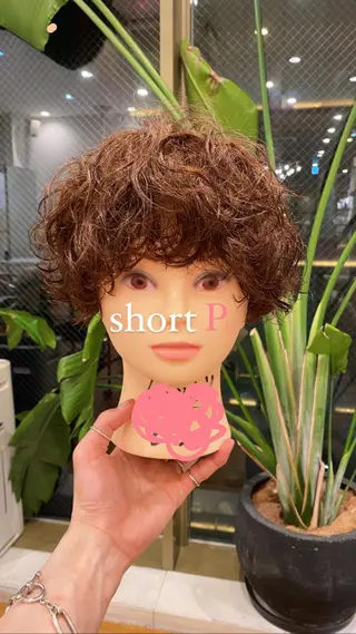 ショート カラー パーマ 🍃服部 雅哉🍃銀座◎のヘアスタイル