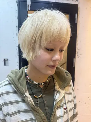 ショート カラー 🎈馬場佑馬/ スパイラルパーマ🎈のヘアスタイル