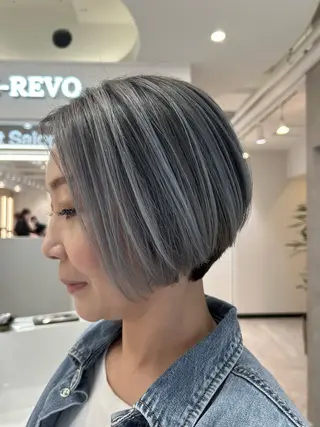 ショート カラー 竹井俊介/白髪ぼかし /外国人風カラーのヘアスタイル