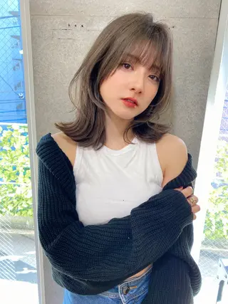 ミディアム カラー 似合わせレイヤー 🇰🇷荒木洋文のヘアスタイル