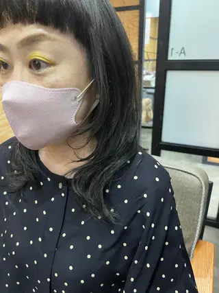 ミディアム カラー パーマ ヘアアレンジ メンズ キッズ ネイル マツエク・マツパ アイブロウ 久木原 ゆりのヘアスタイル