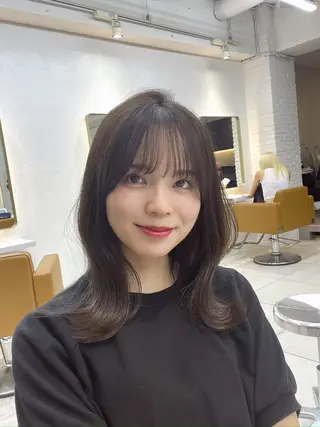 ミディアム 中顔面短縮 顔まわり新田大翔のヘアスタイル