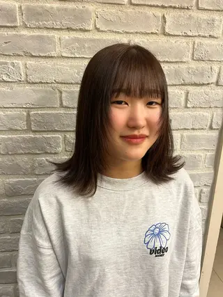 ミディアム 【美ボブ.艶カラー. 梅田茶屋町】midoのヘアスタイル