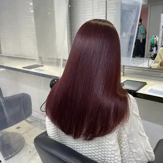 ロング カラー メンズ 💗愛され暖色💗 ピンク/レッド💗のヘアスタイル