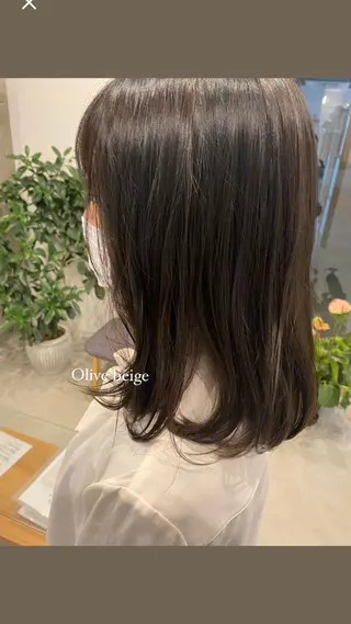 ミディアム 髪質改善/美髪矯正/ つやカラー楓のヘアスタイル