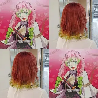 ミディアム カラー あらげ 🌈推しカラー🌈ᵕのヘアスタイル