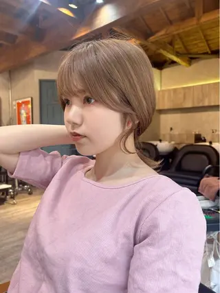 セミロング カラー 顔周りカット 【オノザワリョウ】のヘアスタイル