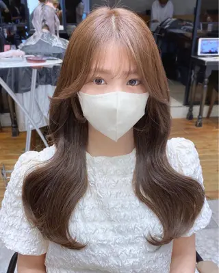 ロング カラー 顔まわりカット🌟 くびれヘア/寺門遥輝のヘアスタイル