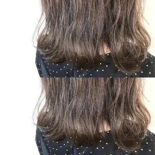 ミディアム カラー 韓国レイヤーカット/ ダブルカラーのヘアスタイル