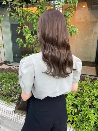 セミロング ✨色持ちの良い艶 カラー✨蟹江真世のヘアスタイル