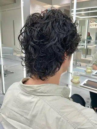 ミディアム センターパート/ マッシュ 小野 樹のヘアスタイル