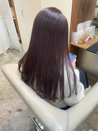 セミロング カラー 【完全個室】髪質改善 暖色カラー/山崎唯奈のヘアスタイル