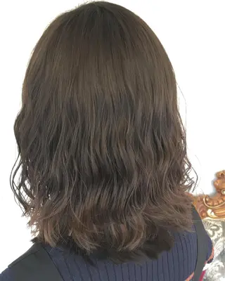 ミディアム カラー パーマ ヘアアレンジ エグチ アキラのヘアスタイル