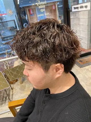 ショート パーマ メンズ 🌴パーマオタク🌴 長谷川 諒佑🌈のヘアスタイル