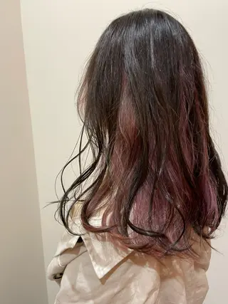 セミロング カラー 湯田 竜也のヘアスタイル