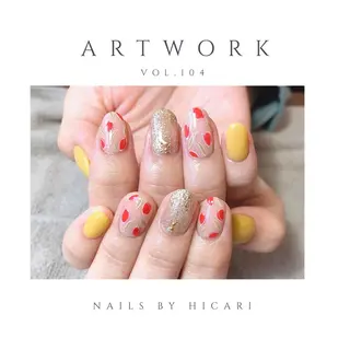 ショート カラー ネイル マツエク・マツパ illum hicariのネイルデザイン