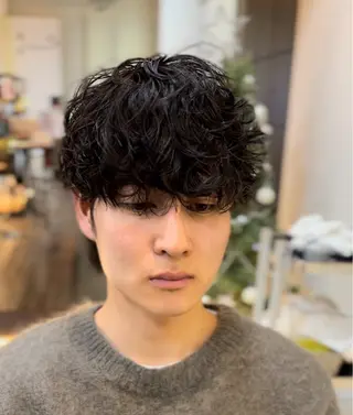 ショート パーマ 静岡/草薙パーマ メンズバレイヤージュのヘアスタイル