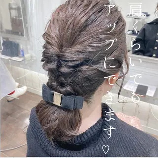 ミディアム ヘアアレンジ 韓国カラーお任せ❤️ アサコサユリ🎀の眉毛・アイブロウイメージ