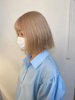 ショート カラー ブリーチなしベージュ カラー✨Takeのヘアスタイル