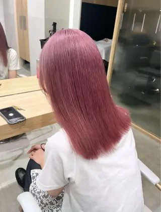 セミロング カラー 韓国ヘア🇰🇷透明 感カラー/yui💞のヘアスタイル