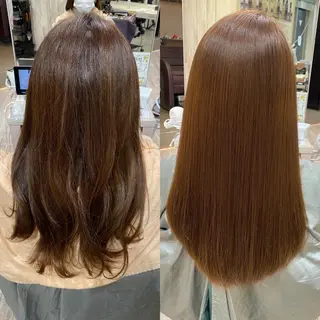 ロング パーマ 顔まわりカット🌟 くびれヘア/寺門遥輝のヘアスタイル
