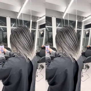 ミディアム カラー hair &eye LAWE.店長のヘアスタイル