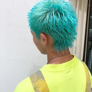 ショート カラー パーマ ヘアアレンジ メンズ ハイトーン特化🤍 浦住のヘアスタイル