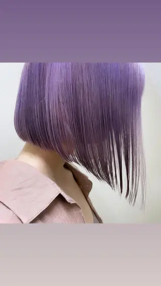 ミディアム カラー パーマ ヘアアレンジ メンズ キッズ ネイル マツエク・マツパ 切りっぱなしヘアボブ ミディアムヘアRYOのヘアスタイル