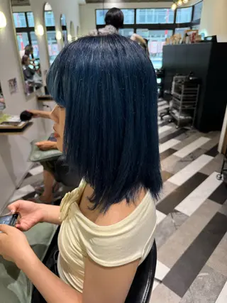 ミディアム カラー 三原　賢二 【縮毛矯正】のヘアスタイル