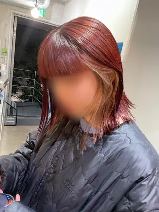 ミディアム カラー 韓国タッセルカット レイヤーカットのヘアスタイル
