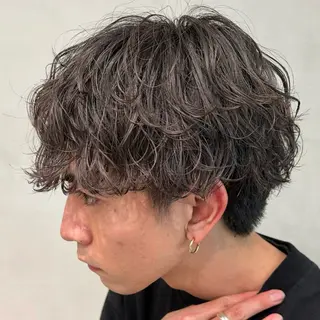 ミディアム パーマ ヘアアレンジ メンズ fifth 石川 凪のヘアスタイル