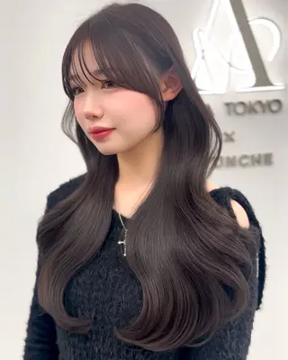 セミロング カラー 🇰🇷韓国風くびれ ヘア🇰🇷中村優大のヘアスタイル