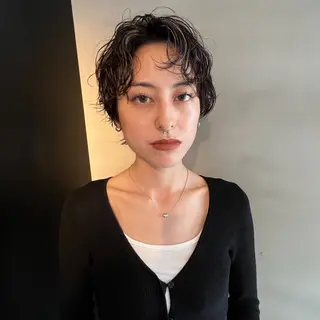 ショート カラー パーマ 長江 績のヘアスタイル