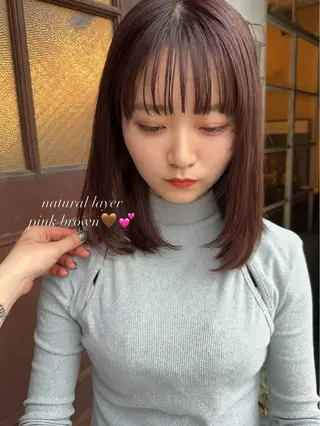 ミディアム カラー Rosso獨協大学前 YUNAのヘアスタイル