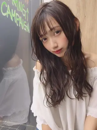 ロング カラー ヘアアレンジ Watai 艶髪 當間 大知のヘアスタイル