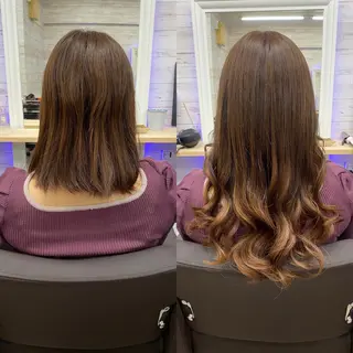 セミロング カラー ヘアアレンジ LAVENDIA 初音のヘアスタイル