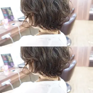 ショート カラー パーマ 🟦髪質改善6年 💊YAMAMOTOのヘアスタイル