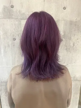 セミロング カラー ヘアアレンジ 大人メンズパーマ /石川瑠青のヘアスタイル