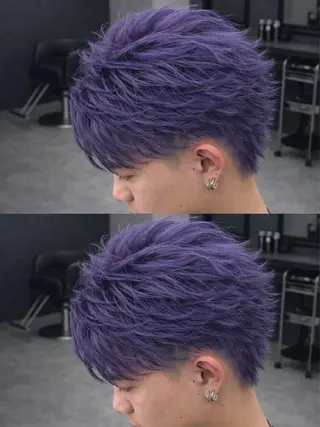 ミディアム カラー ヘアアレンジ メンズ 🔥ニュアンス フェザー小林海斗🔥のヘアスタイル