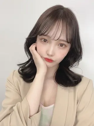 セミロング カラー ヘアアレンジ 天神レイヤーカット No.1💖マユカのヘアスタイル